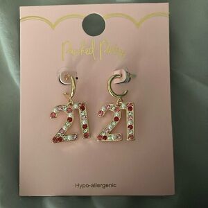Packed Party Pink and Gold 21 Birthday Earrings